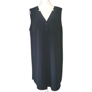 New York & Co Black Stretch Sleeveless Shift Dress, XL, Pre-owned